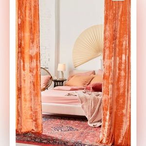 UO Terracotta Velvet Curtains